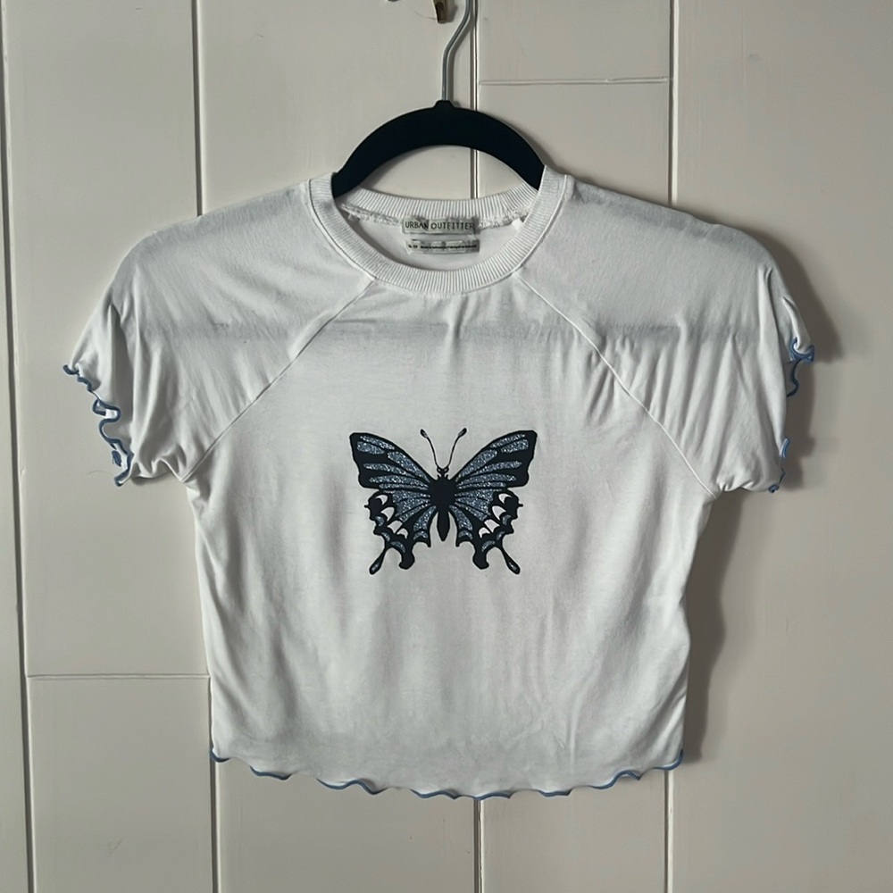 butterfly cropped baby tee